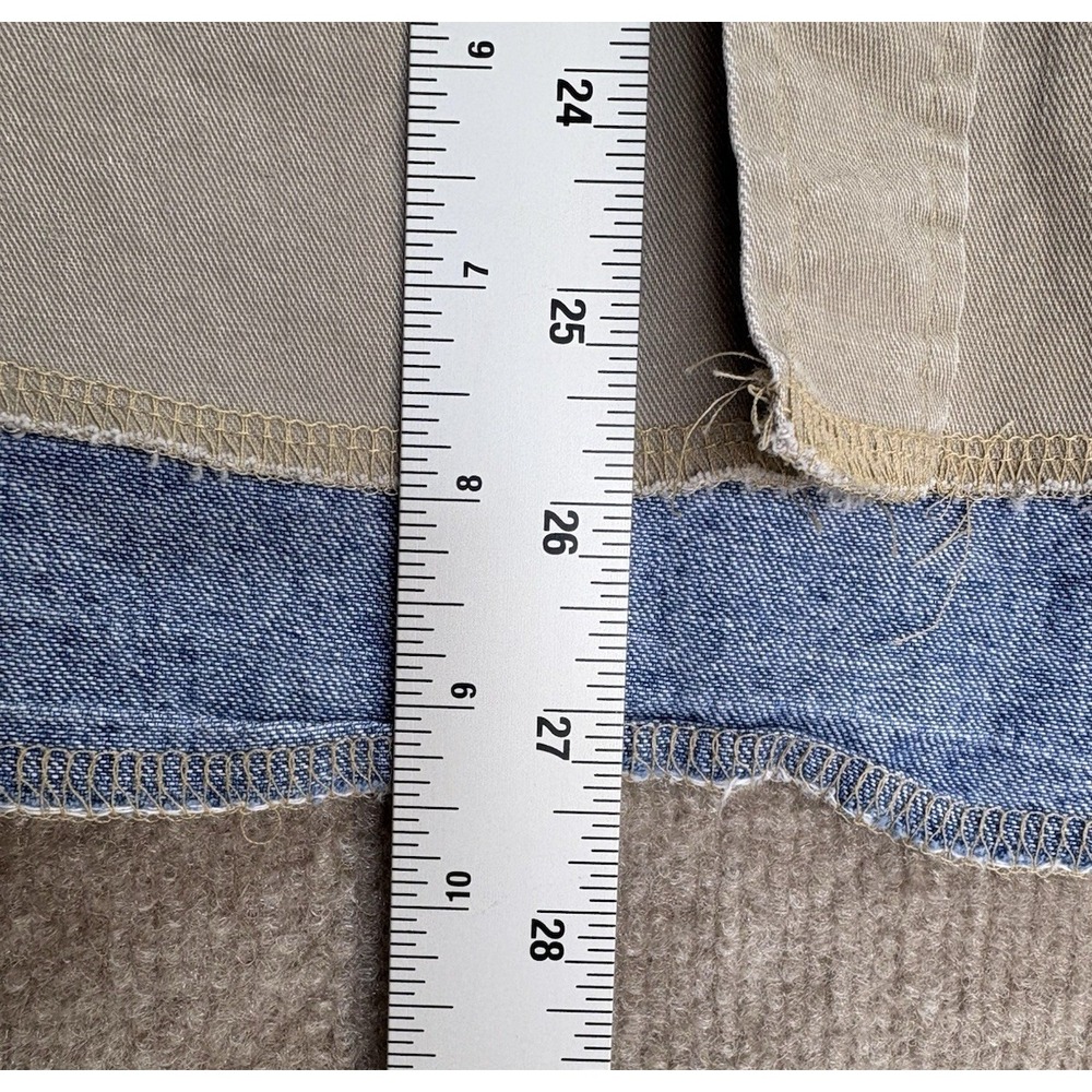 Wrangler Button Down Regular Fit Long Sleeve XL Tails Workwear Blue Brown Shirt - Picture 8 of 13